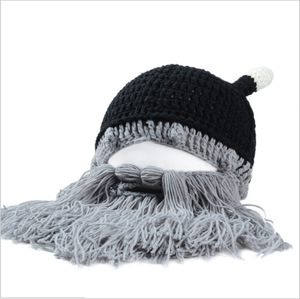 Hot Bán Viking Râu Mũ Len Mùa Đông Ấm Ma Quỷ Sừng Dệt Kim Hat - Product Image 5