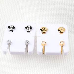 Orecchini per <span class=keywords><strong>Piercing</strong></span> all'<span class=keywords><strong>orecchio</strong></span> orecchini in <span class=keywords><strong>acciaio</strong></span> <span class=keywords><strong>chirurgico</strong></span> 316L all'ingrosso per bambini senza allergia gioielli per <span class=keywords><strong>Piercing</strong></span> del corpo - Product Image 5