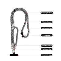 Cordon de téléphone 3-en-1 en nylon tressé – Sangle bandoulière, tour de cou et dragonne, corde robuste de 7 mm avec clip métallique pour usage extérieur et quotidien