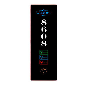 Fábrica al por mayor negro templado personalizado Hotel Placa de puerta electrónica con número de habitación panel de la puerta - Product Image 2