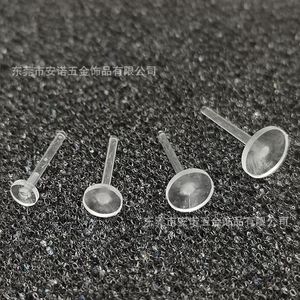 Clous d'oreilles en résine transparente, tête plate ronde, pour la fabrication de boucles d'oreilles, accessoires de bijoux DIY, matériau plastique PC - Product Image 2
