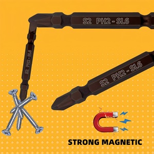 Guest Quality Screwdriver Bits PH2 SL6 S2 6mm Black Oxide For Home Industrial Use - Product Image 3