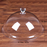 Cloche alimentaire transparente incassable de 12 pouces en PC, grande cloche de présentation anti-poussière pour gâteaux de mariage, desserts, buffets et usage commercial