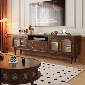 Meuble TV en bois massif de style français du milieu du siècle, combinaison table basse, style ferme, entrée, bar à domicile, salon, meubles gain de place, grand - Product Image 3