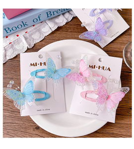 Hot Selling Cute <b>Sweet</b> Light Luxury Gradient Color Butterfly Hairpin Simple Fashionable Style Girl's Hairpins Wholesale Jewelry - Product Image 6