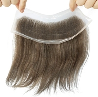Système de remplacement capillaire pour hommes en dentelle suisse complète 2,5x16cm, avec ligne de cheveux en dentelle française, 100% cheveux indiens vierges, aspect naturel