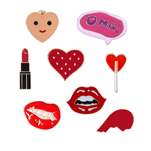 Broches Cœur Lèvres Rouges <span class=keywords><strong>OMG</strong></span> <span class=keywords><strong>Sexy</strong></span>, Épingles Créatives en Émail Lèvres Rouge à Lèvres, Badges Cœurs, Boutons de Sac à Dos, Épingles de Revers pour Chemises, Bijoux pour Filles - Product Image 1
