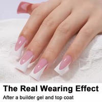 AILLSA OEM Faux Ongles Blancs Effet French Manucure Effilée, Couverture Complète en Acrylique Faits Main, 120 Pièces/Boîte avec Colle