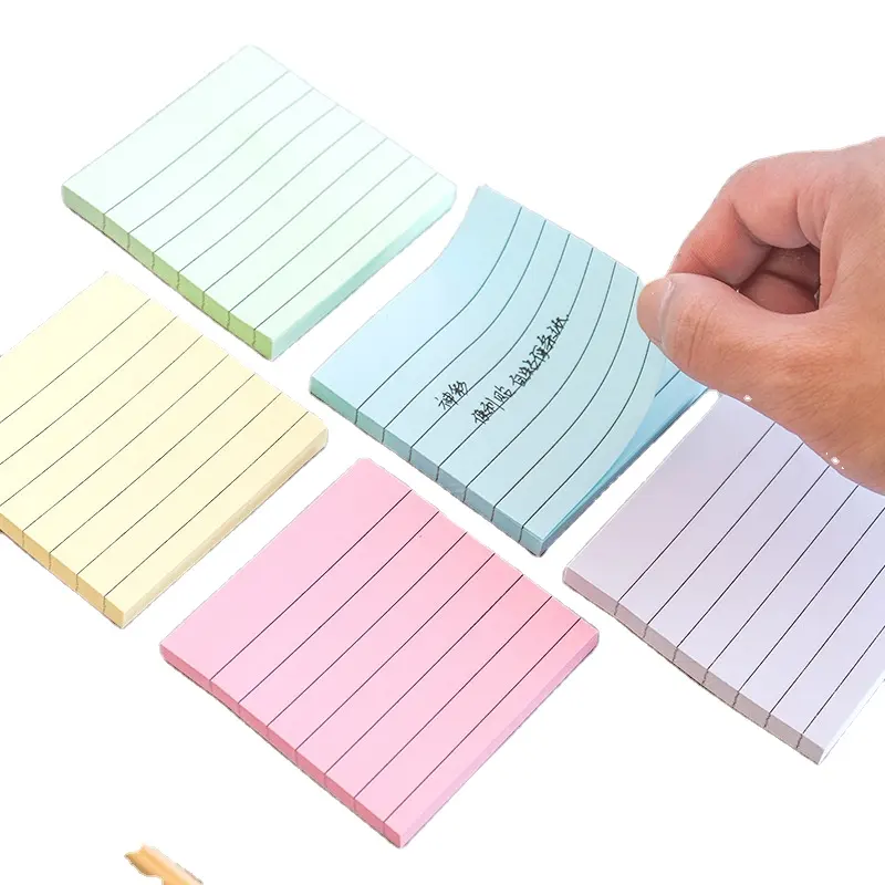 Multi-Größen individueller Druck bunte Memo-Pad-Kleber Notizen bunte quadratische gefütterte Kleber-Kissen Kraftpapier Büro Besprechung Notizenpapier