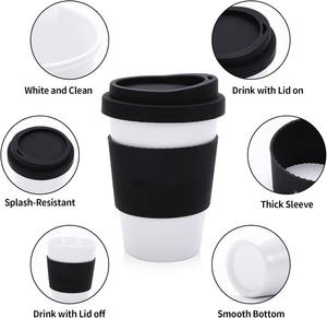 Пустая керамическая кружка с силиконовой крышкой - Product Image 3