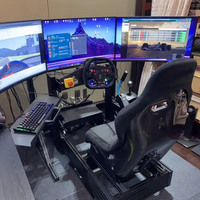Cockpit de simulation de course en aluminium 4080 réglable, durable, étanche, modulaire, base DIY compatible avec les principaux simulateurs de volant et de pédales