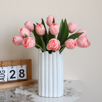 Bouquet de tulipes en soie de haute qualité à 6 têtes, fleurs artificielles réalistes, décoration murale moderne pour la maison, Noël, Nouvel An, Thanksgiving, Pâques