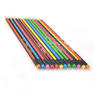 Lot en gros de crayons en bois colorés personnalisés, mignons, standard HB pour l'école, pour enfants, avec mine noire - Product Image 6