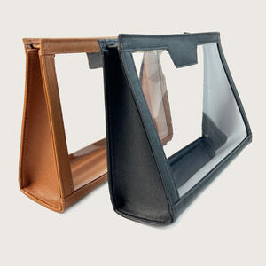 Maquillage de voyage sac de voyage en cuir PU saffiano transparent TPU embrayage clair pinceaux essentiels sacs à cosmétiques pour femmes - Product Image 4