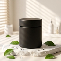 Vente en gros de pots en verre transparents mats noirs résistants aux enfants, personnalisés, de 1 oz, 2 oz, 3 oz, 4 oz, pour l'emballage de fleurs, avec bouchon à vis