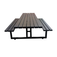 Table de pique-nique publique extérieure en bois WPC handicapée avec banc école extérieur Restaurant jardin patio Table à manger