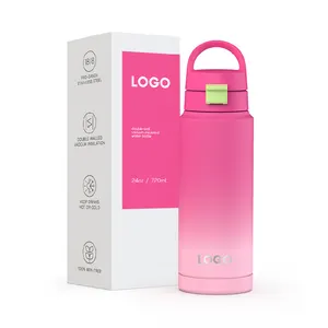 Insulated Stainless Steel Water Bottle 32 Ounce 40oz Vacuum Canteen 3 Lids Large Metal Drink Bottle Leak Proof