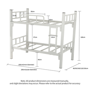 <span class=keywords><strong>Letti</strong></span> a Castello in Metallo a Due Piani con Estremità Chiusa, <span class=keywords><strong>Letti</strong></span> Doppi Alti e Bassi in Ferro Battuto, Strutture in Ferro Massiccio, Design Moderno, Misura Full, <span class=keywords><strong>Salvaspazio</strong></span> - Product Image 5