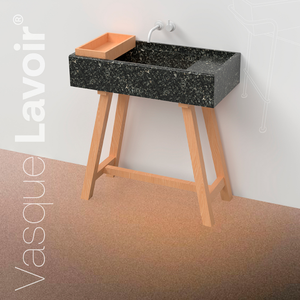 Vasque Lavoir Évier de cuisine encastré en terrazzo Bassin durable résistant aux rayures Idéal pour les maisons de luxe - Product Image 2