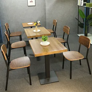Furnitur Modern Meja Makan Set dan 6 Kursi Cafe Komersial Meja Makan Restoran dan 4 Kursi Set