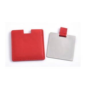 กระจกแต่งหน้าพกพาขนาดเล็กแบบขายส่ง ทำจากสแตนเลสหุ้มหนัง - Product Image 5