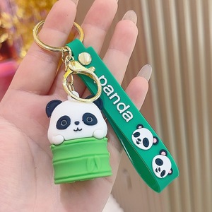 Llaveros de goma suave 3D personalizados, lindos llaveros de PVC de dibujos animados, llavero de muñeca de Panda de animación diseñado en fábrica, producto nuevo y único - Product Image 4