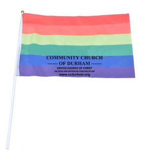 Drapeau de la fierté gay Aroace aromantique et asexuel en polyester 14*21cm, drapeaux à main avec bâton en plastique, publicité promotionnelle - Product Image 3