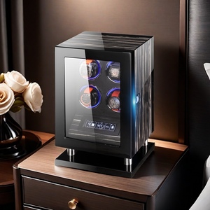 Embers 2025 Nouvelle Boîte Remontoir de Montres en Bois Massif avec Protection, Remontage <span class=keywords><strong>Automatique</strong></span>, Déverrouillage par Empreinte Digitale, Moteur Mabuchi, 2-24 Emplacements, Logo Personnalisé - Product Image 2