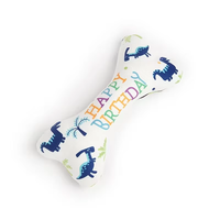 Jouet de chien de compagnie joyeux anniversaire à mâcher sur le thème du cadeau en peluche grinçant