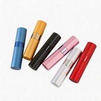 Vaporisateur de parfum rotatif en aluminium mat rechargeable de 10 ml, flacon pulvérisateur portable de voyage pour soins personnels, mini flacon pour cosmétiques