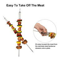 Support Grill rôtissoire en acier inoxydable, 4 pouces, avec 6 brochettes pour Grill, four ou fumeur