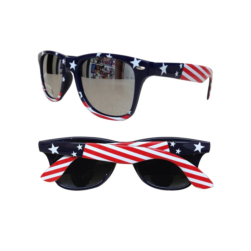 4th temmuz hediyeler vatansever moda abd bayrağı güneş gözlüğü CE abd bayrağı güneş gözlüğü amerikan vatansever amerikan bayrağı güneş gözlüğü