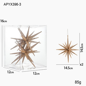 Juego de 2 Adornos Colgantes para Árbol de Navidad, Estrella Morava Grande de Plástico con Purpurina, 6 Pulgadas, Decoraciones Festivas - Product Image 5