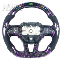 Volant sport à 3 branches en cuir et fibre de carbone forgée sur mesure pour Dodge Challenger Charger HELLCAT 2015-2021