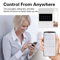 Interrupteur intelligent Wi-Fi LangYeao Tuya, 2/3/4/5/6/8/10 voies, compatible Alexa Google, commande vocale, contrôle à distance via application, programmation avec neutre