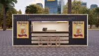 Restaurant mobile en conteneur en acier de 20 pieds, cuisine de traiteur personnalisée avec un design moderne pour les sushis, les kebabs, les shawarmas, la restauration rapide