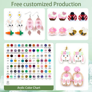 Md147er2222 गर्म बिक्री गुलाबी ग्लिटर एक्रिलिक स्टेनलेस स्टील डिंगल इयररिंग्स वैलेंटिन के दिन xoxo आग लोग बिल्ली फैशन इयररिंग्स - Product Image 5