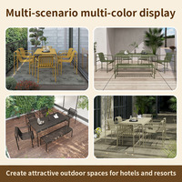 Ensemble table et chaises de jardin en aluminium, directement de l'usine, mobilier d'extérieur résistant aux intempéries pour jardins et hôtels.