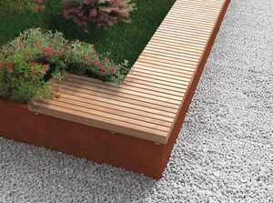 Jardinière et siège en acier Corten sur mesure, design extérieur, pour jardin, à vendre - Product Image 6