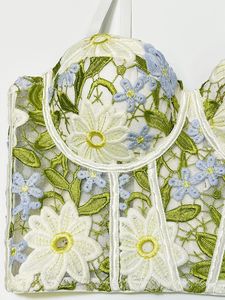 Corsé Floral de encaje verde para mujer, lencería Floral, corsé tetonoso, corpiño, sujetador superior Fairycore - Product Image 4