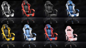 Chaise de jeu ergonomique noire à dossier haut pour PC et ordinateur, style course, vente directe d'usine, prix abordable - Product Image 1