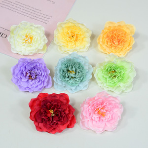 ดอกโบตั๋นประดิษฐ์จาก Dongchen Crafts ดอกไม้ผ้าไหมตกแต่งบ้าน งานแต่งงาน สีชมพู แดง เหลือง ม่วง เขียว น้ำเงิน ส้ม - Product Image 1