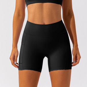 Pantaloncini Sportivi da Donna a Vita Alta con Tasche, Effetto Push-Up, <span class=keywords><strong>per</strong></span> Yoga, Corsa e Ciclismo - Abbigliamento Sportivo a Prezzo all'Ingrosso - Product Image 5