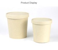 Tubes en papier jetables en bambou écologique, 25 pièces, emballage pour soupe chaude avec couvercle