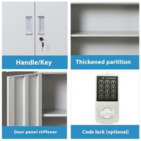 Armoire de classement autoportante en acier réglable et convertible avec serrure à clé pour la maison, le bureau, l'hôpital, le salon et l'usage commercial