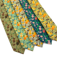 Corbata de Algodón Verde Oliva con Diseño Floral de Guisantes Dulces para Boda, Corbata Personalizada con Logotipo para Hombre, Fabricante de Corbatas
