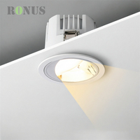 Spot LED encastré COB 15W 18W à lumière blanche réglable pour mur et plafond intérieur