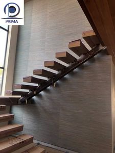 Escalera Flotante Moderna de Lujo para Interiores, con Peldaños de Madera Sólida, Diseño en Cantilever, para Viviendas Dúplex y Villas - Product Image 4