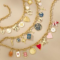 Acier inoxydable Sports Série Tennis Volleyball Hockey DIY Pendentif Charm 18K Plaqué Or Entretoises