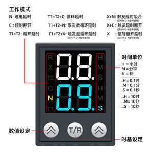 Relé de Tiempo Xunhe H3Y-2 220V 24V con Pantalla Digital, Unidad de Retardo Cíclico H3Y-4, Controlador DC12V - Product Image 3